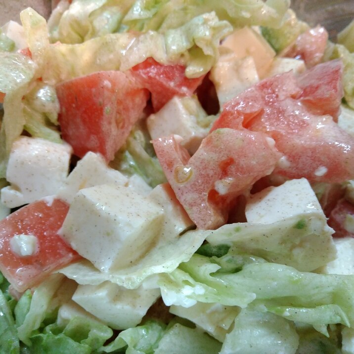 アボカドと豆腐とトマトの和風サラダ